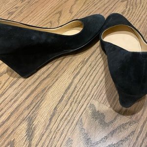 Jcrew black suede wedges. Size 8